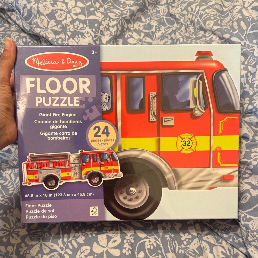 Melissa & Doug Fire Engine Floor Puzzle - Red and Yellow